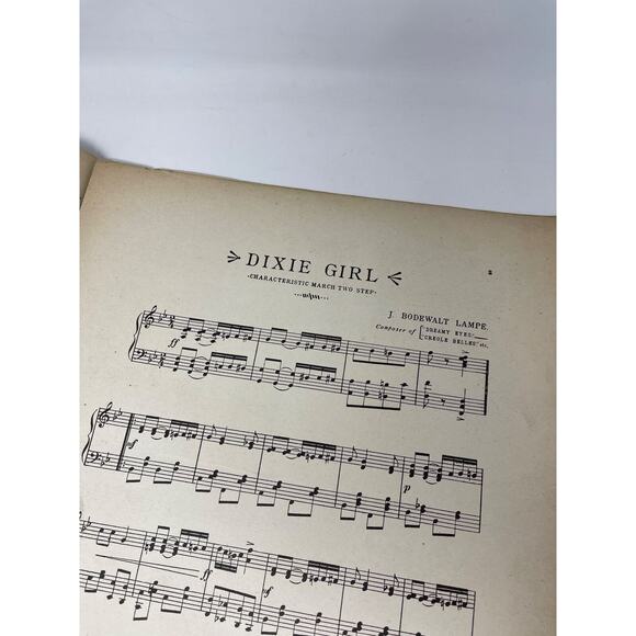 1903 Dixie Girl Sheet Music Two Step J. Bodewalt Lampe Large Format - Picture 3 of 10
